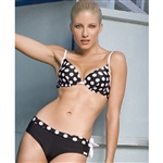 Panos Emporio Evia 09 Bikini. Retro chic prickig bikini! Push up överdel med reglerbara axelband och lågt skuren hipster med dekorativ rosett. B...